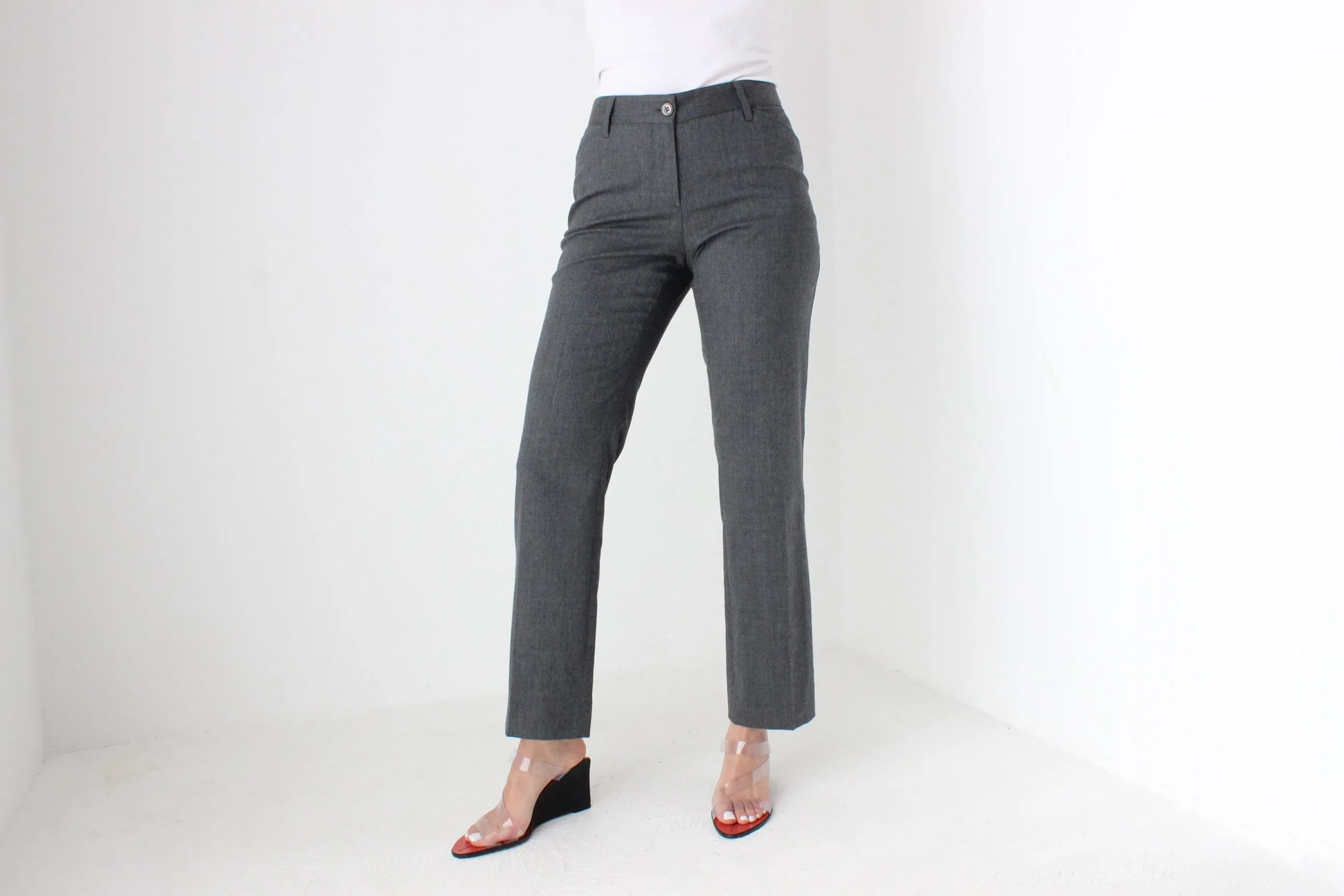 90s Dolce & Gabbana Virgin Wool Tailored Grey Trousers