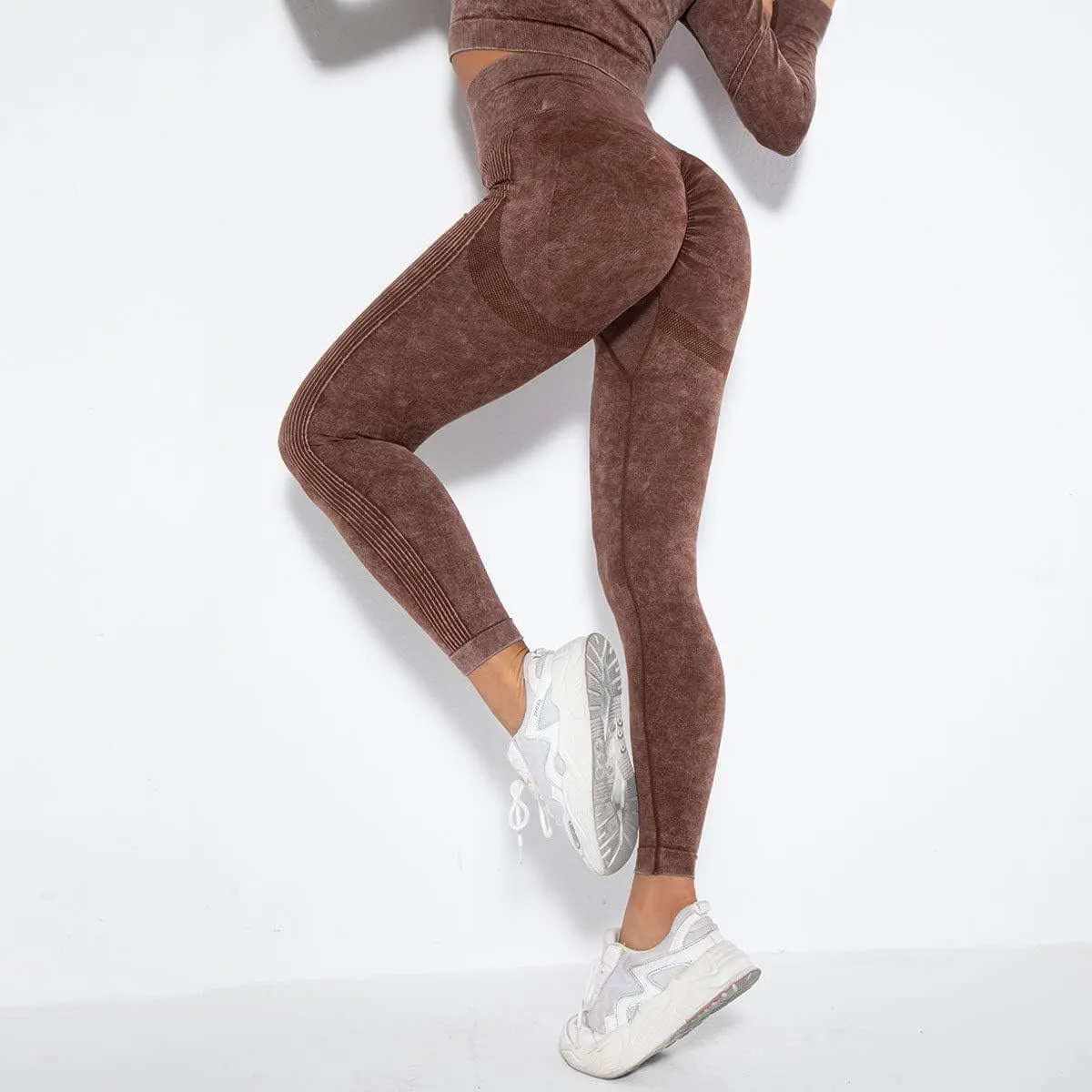Akklian Gym Yoga Pants Compression Leggings for Women High Waist Butt Lifting Leggings Comfy Stretchy Striped Sports Leggings