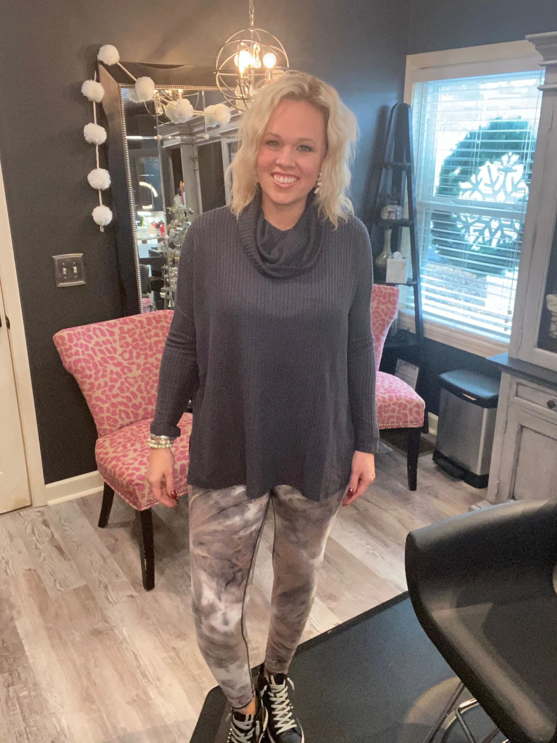 Ash Grey Thermal Hi-Low Sweater
