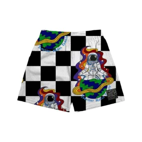 Athletic Mesh Shorts in Chex Spaceman