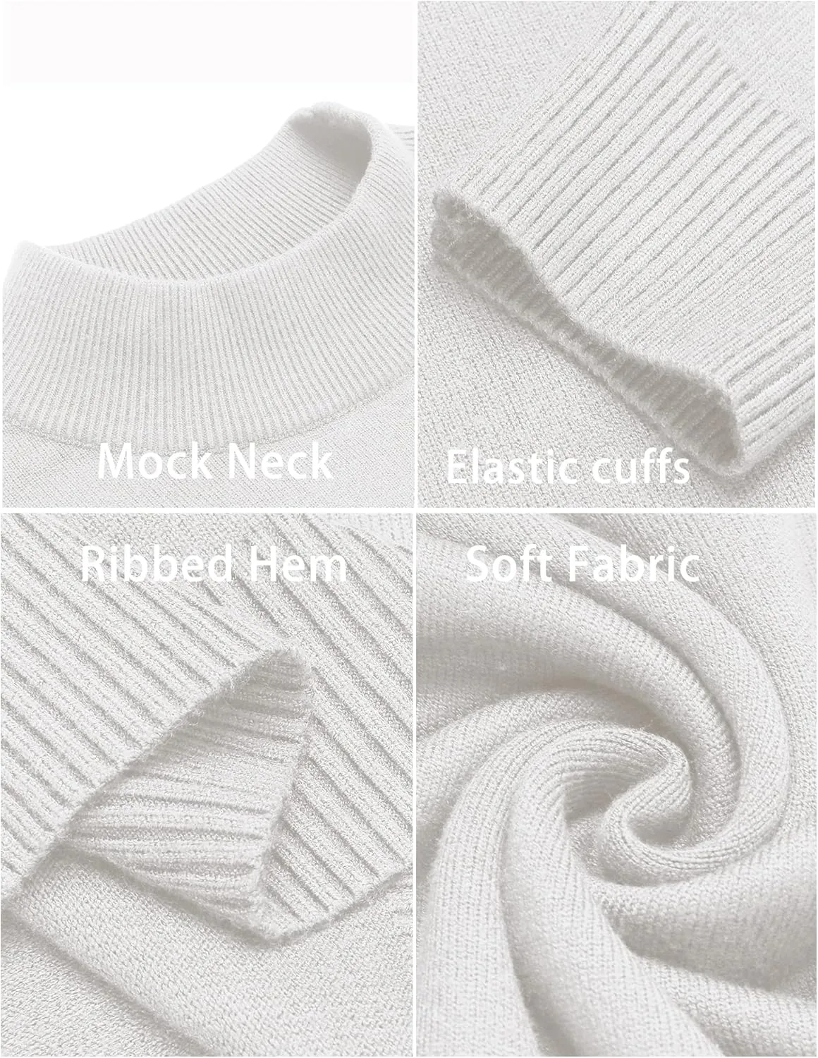Babioboa Men's Mock Turtleneck Sweater Slim Fit Half Turtleneck Long Sleeve Knit Pullover Thermal Casual Solid Knitwear