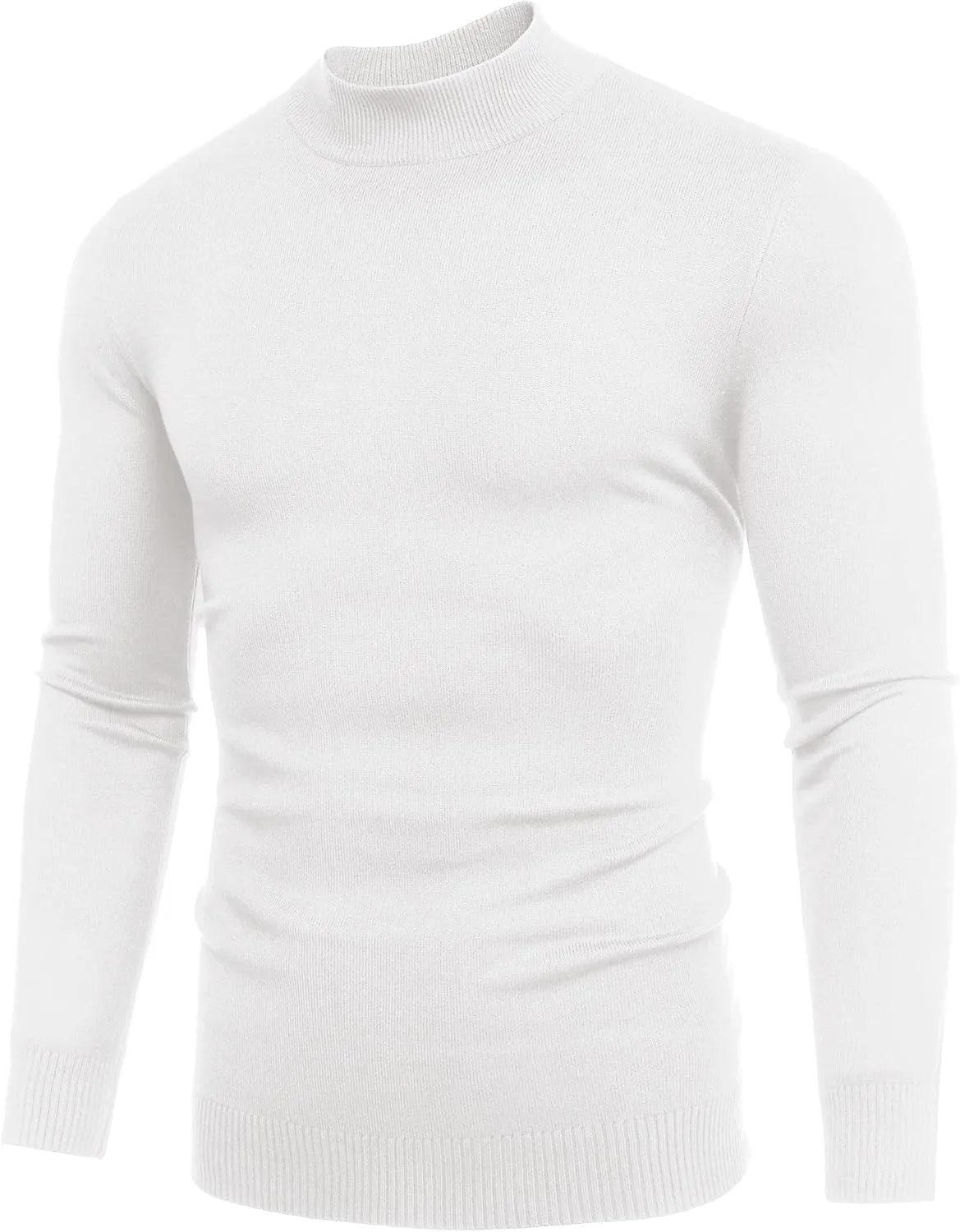 Babioboa Men's Mock Turtleneck Sweater Slim Fit Half Turtleneck Long Sleeve Knit Pullover Thermal Casual Solid Knitwear