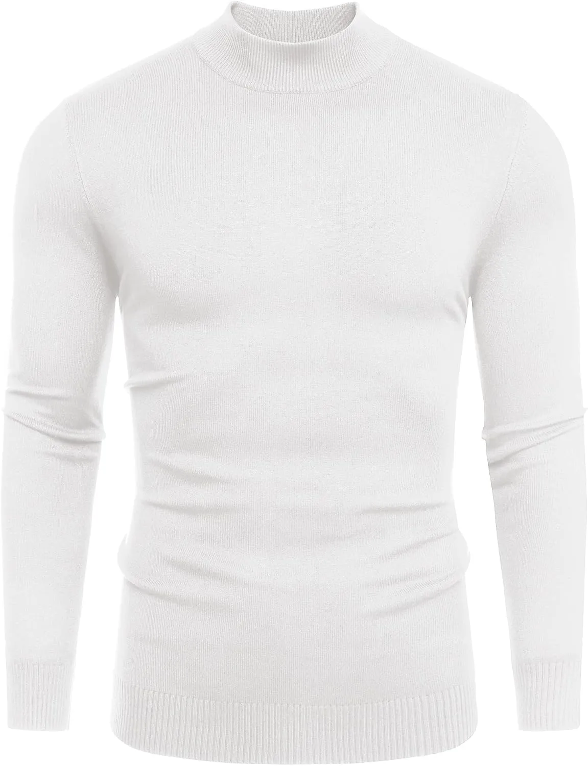 Babioboa Men's Mock Turtleneck Sweater Slim Fit Half Turtleneck Long Sleeve Knit Pullover Thermal Casual Solid Knitwear