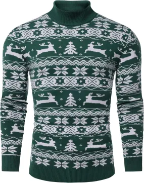 Babioboa Men's Mock Turtleneck Sweater Slim Fit Half Turtleneck Long Sleeve Knit Pullover Thermal Casual Solid Knitwear