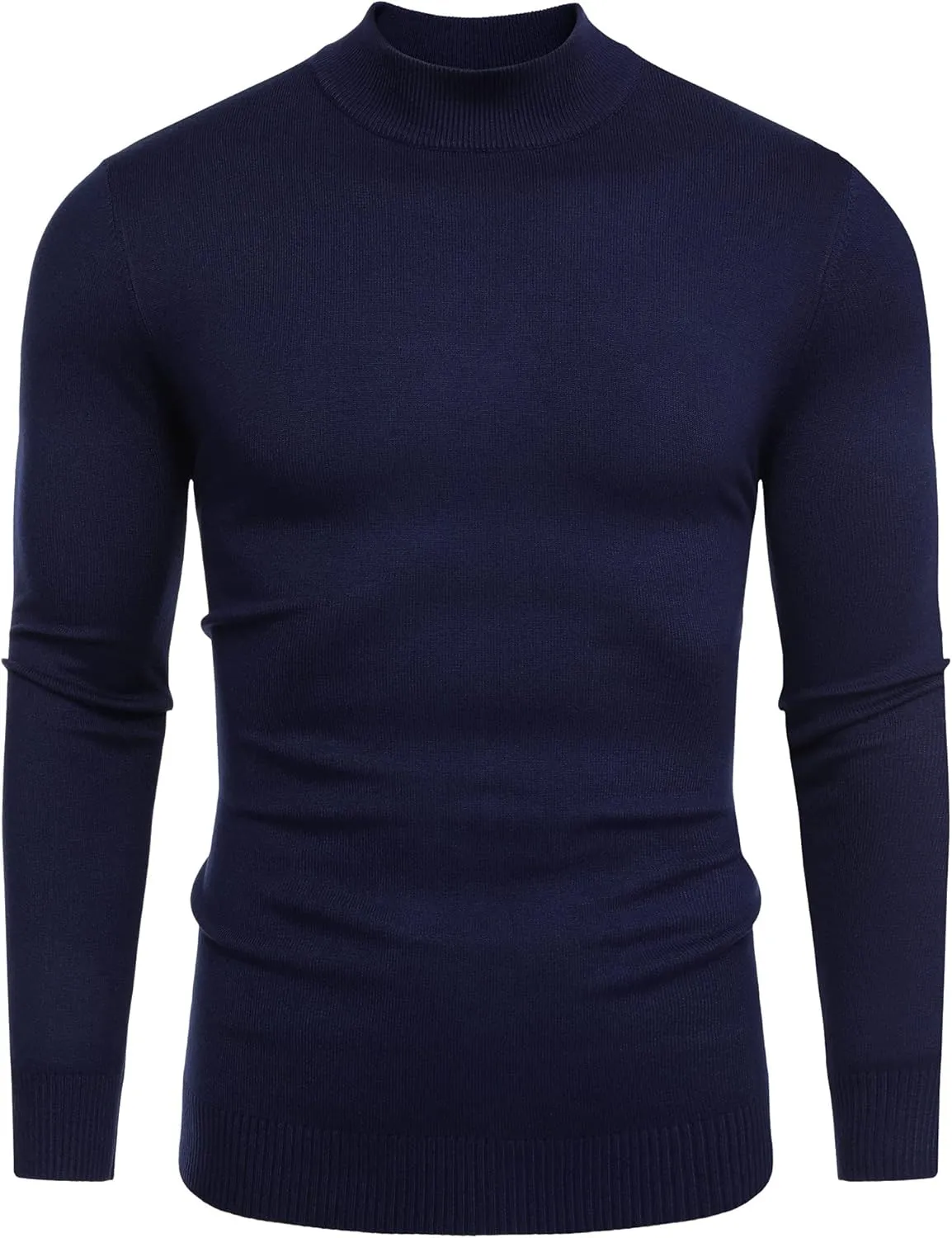 Babioboa Men's Mock Turtleneck Sweater Slim Fit Half Turtleneck Long Sleeve Knit Pullover Thermal Casual Solid Knitwear
