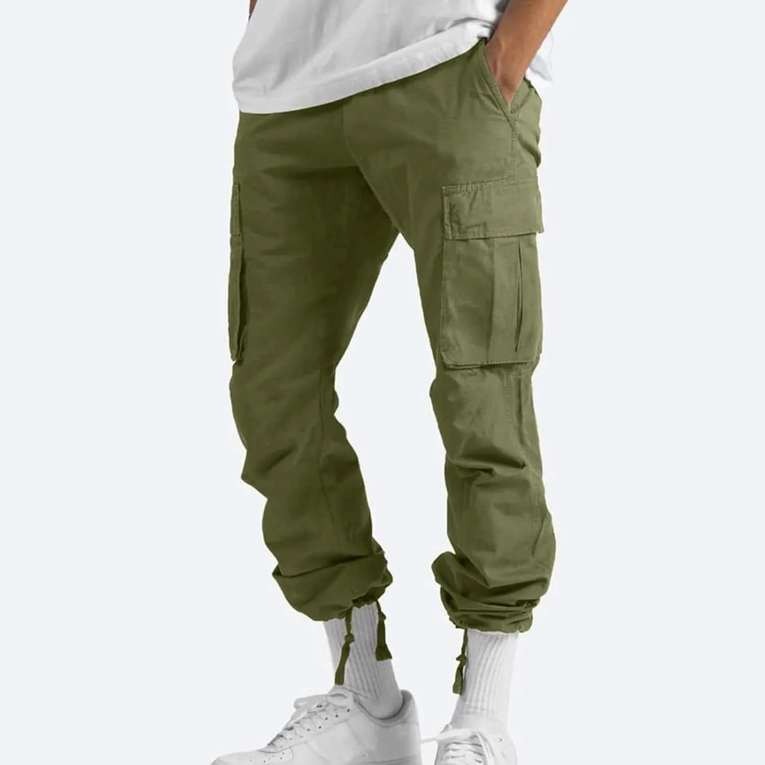 Baggy Cargo Pants for Men Relaxed Fit Lightweight Cargo Jogger Sweatpants Outdoor Workout Work Pants with Pockets