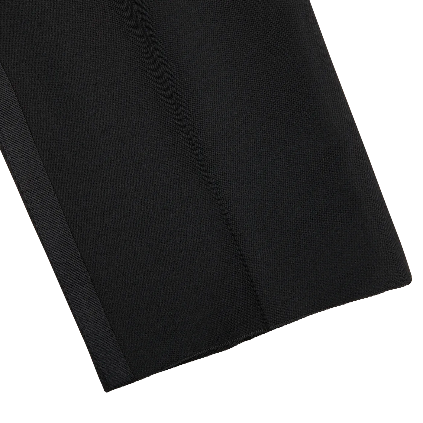 Black Wool Mohair Tuxedo Flat Front Trousers