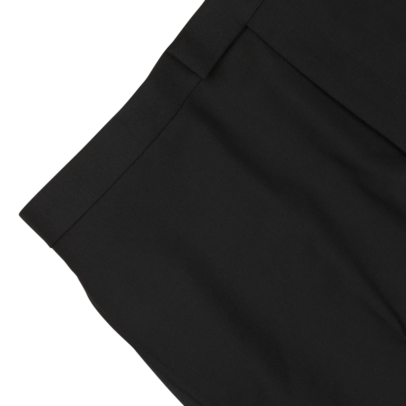 Black Wool Mohair Tuxedo Flat Front Trousers