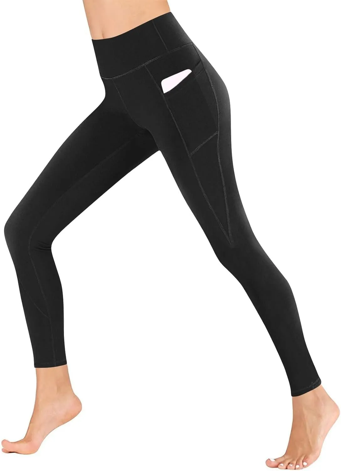 Butt Lifting Leggings for Women Tummy Control High Waist Leggings Workout Yoga Pants with Pockets Stretchy Trousers