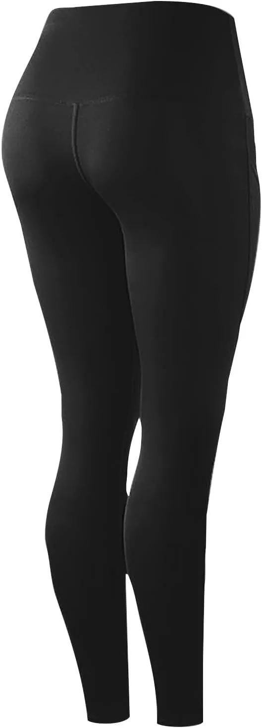 Butt Lifting Leggings for Women Tummy Control High Waist Leggings Workout Yoga Pants with Pockets Stretchy Trousers