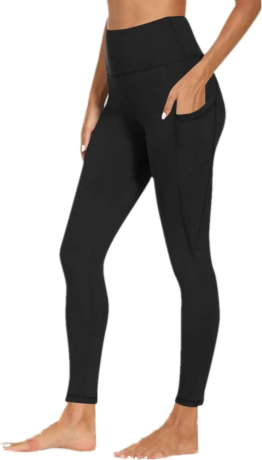 Butt Lifting Leggings for Women Tummy Control High Waist Leggings Workout Yoga Pants with Pockets Stretchy Trousers