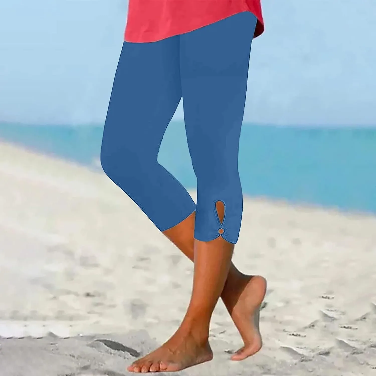 Capri Leggings for Women 2025 Summer Cropped Pants High Waist Yoga Capris Stretchy Workout Leggings Compression Pants