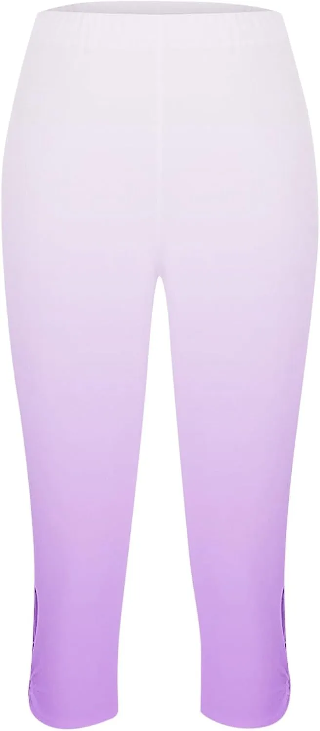 Capri Leggings for Women Summer Dressy Cropped High Waist Yoga Pants Comfy Stretchy Leggings Workout Compression Pants