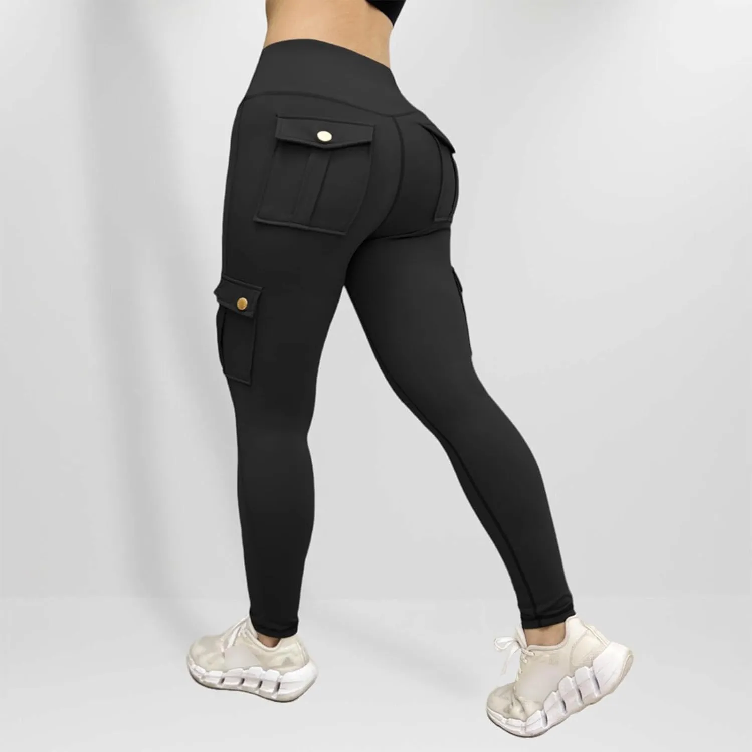 Cargo Leggings with Pockets for Women 2024 Tummy Control Stretchy Workout Leggings Athletic Running Yoga Pants