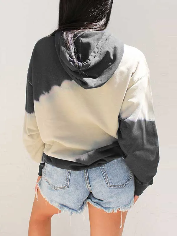 Casual Kangaroo Pocket Tie Dye Oversized Hoodie