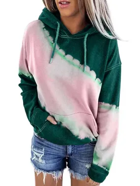 Casual Kangaroo Pocket Tie Dye Oversized Hoodie