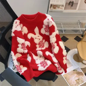 Christmas Bunny Thermal Sweater
