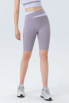 Color-block Crossover Biker Shorts