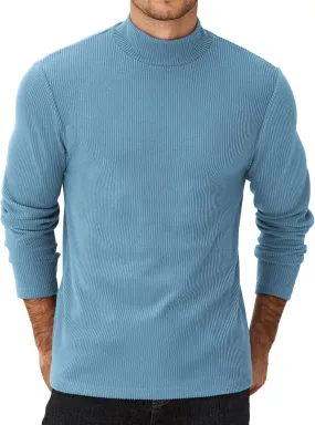 COOFANDY Men's Mock Turtleneck Sweater Long Sleeve Half Neck Pullover Thermal Casual Ribbed High Neck Pullover Sweater
