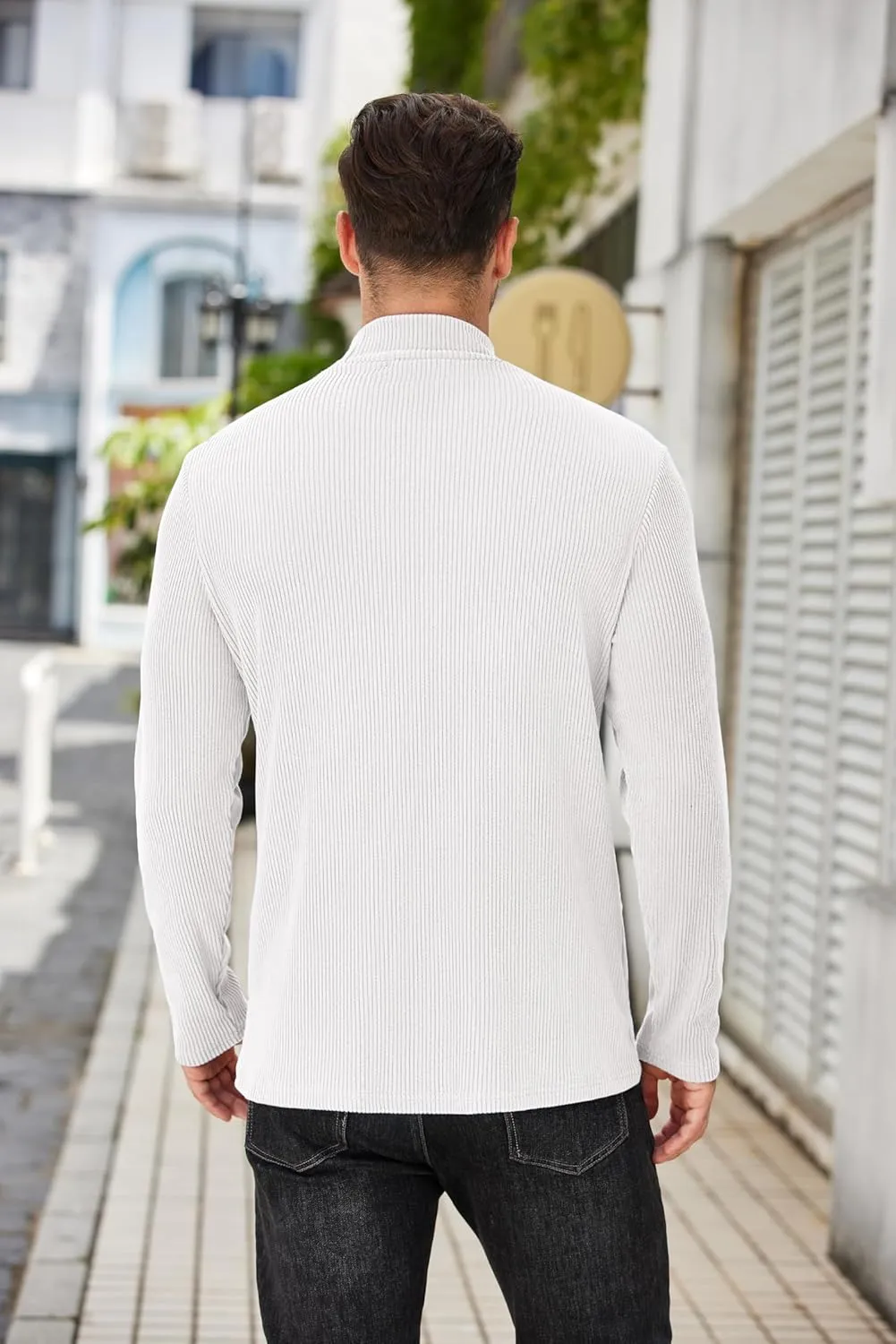 COOFANDY Men's Mock Turtleneck Sweater Long Sleeve Half Neck Pullover Thermal Casual Ribbed High Neck Pullover Sweater