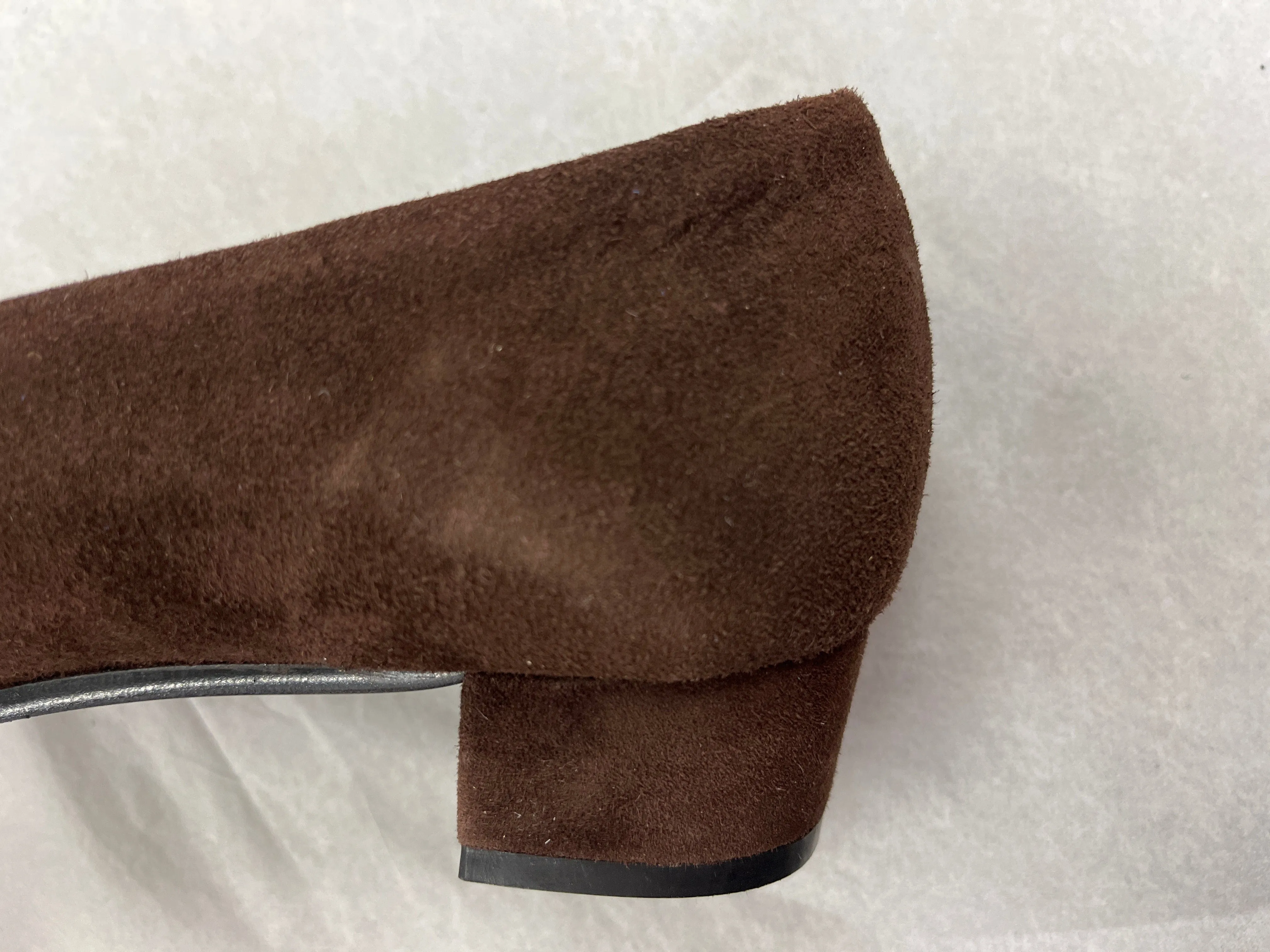Daniela Fargion Brown Suede Square Buckle Shoes - 8