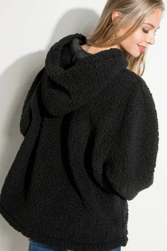 E Luna Fuzzy Faux Fur Oversized Sweatshirt