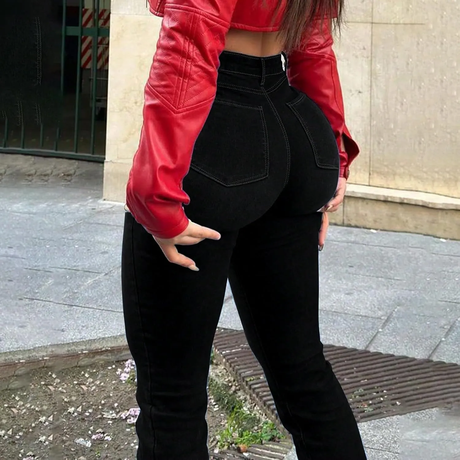 Flare Jeans for Women Ripped High Waisted Raw Hem Bootcut Jeans Stretchy Colombian Design Butt Lifting Denim Pants