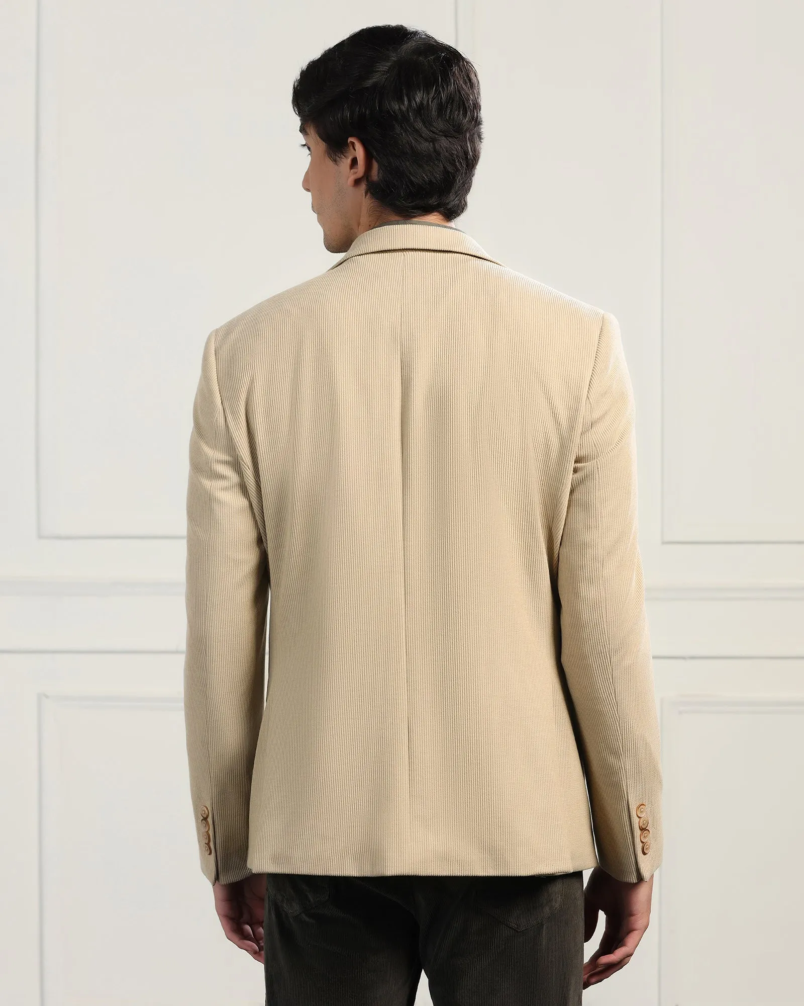 Formal Beige Stripe Blazer - Nios
