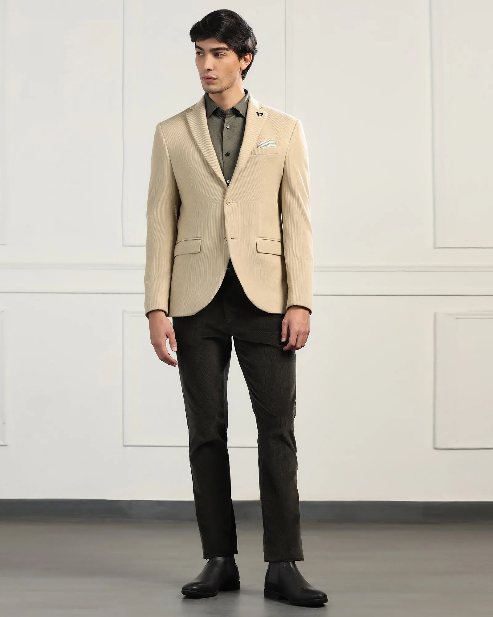 Formal Beige Stripe Blazer - Nios