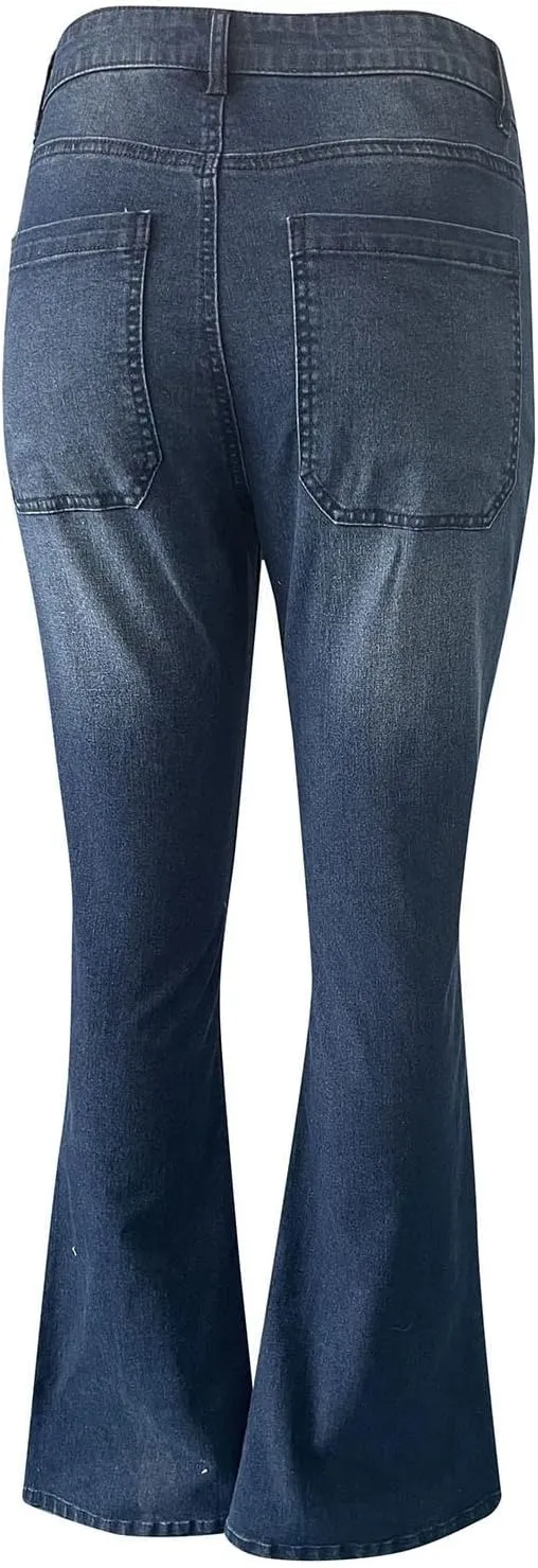 High Waisted Flare Jeans for Women Slim Fit Totally Shaping Tummy Control Butt Lift Wide Leg Bell Bottom Mom Jeans