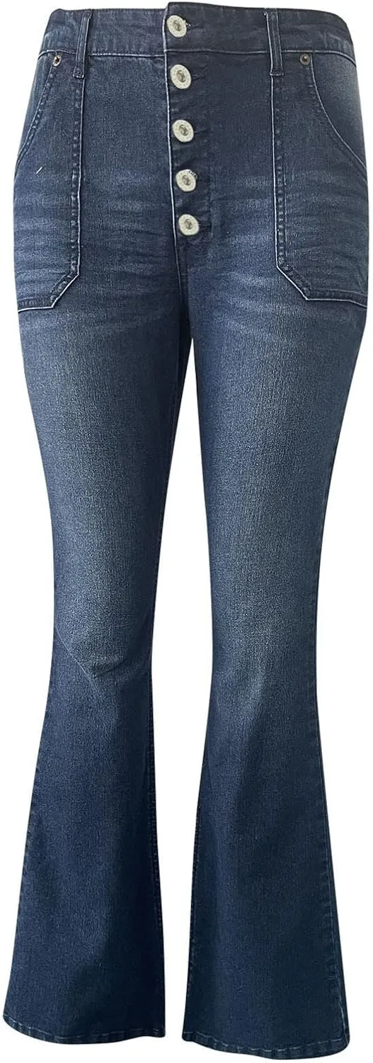 High Waisted Flare Jeans for Women Slim Fit Totally Shaping Tummy Control Butt Lift Wide Leg Bell Bottom Mom Jeans