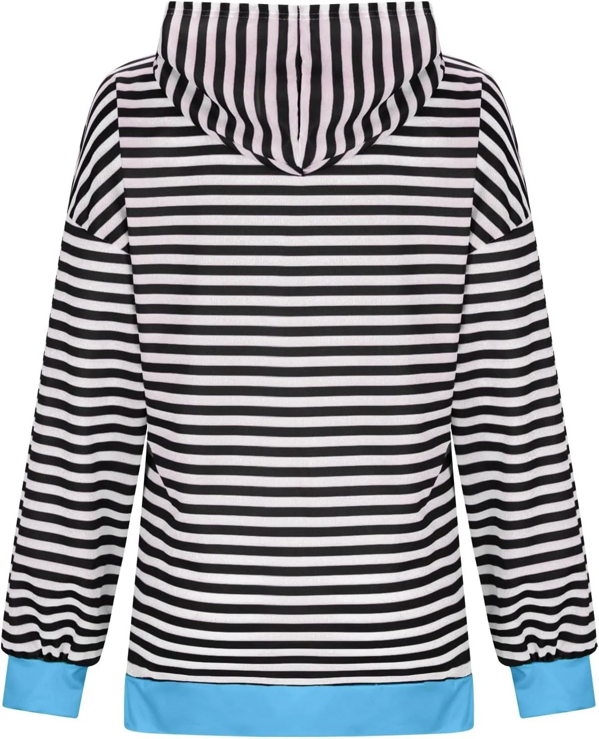 Hoodies for Women Striped Color Block Oversized Sweatshirt Drwastring Long Sleeve Fashion Pullover Sweater With Pocket