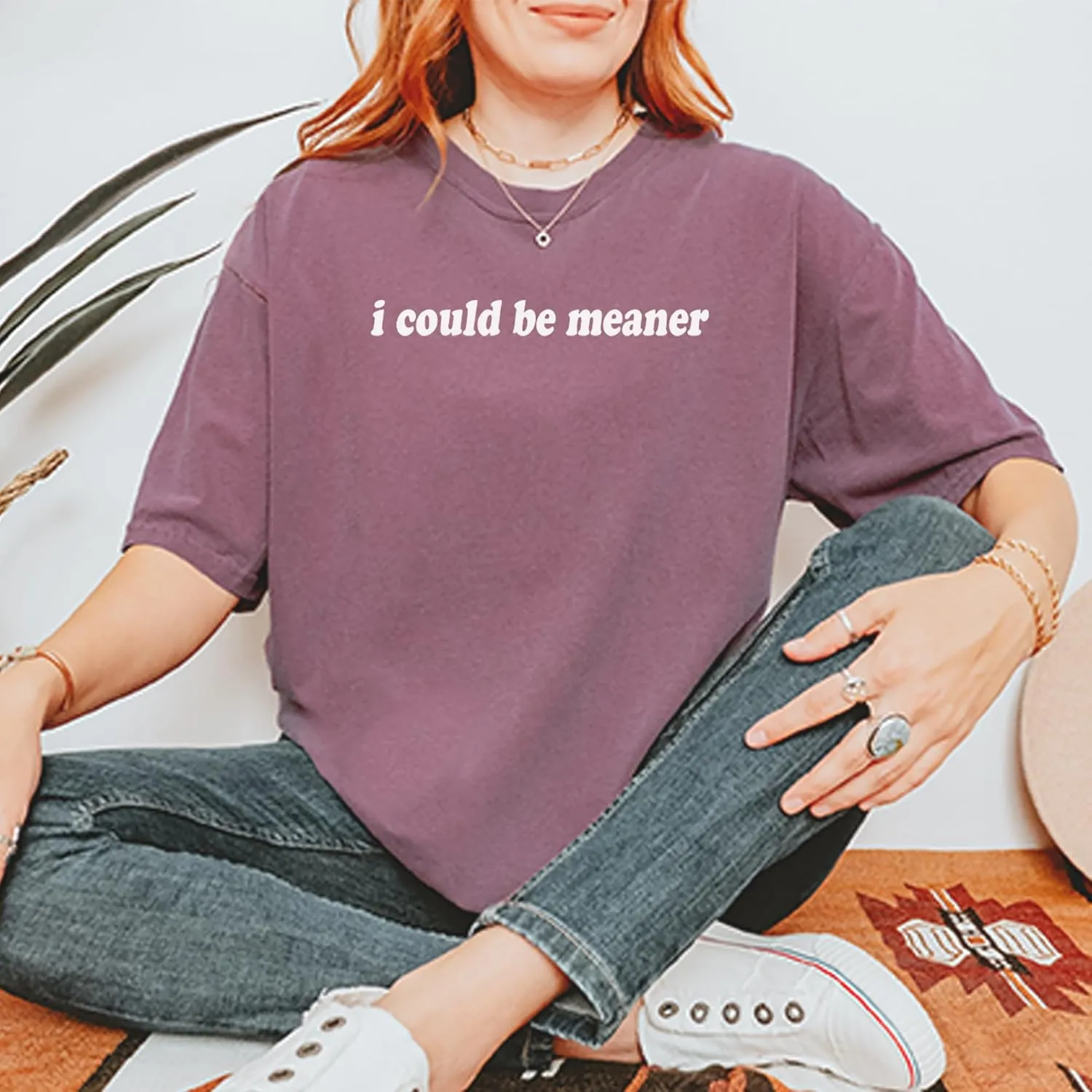 I Could be Meaner Unisex T-Shirt, Vintage Soft, Garment Dyed, Relaxed Fit