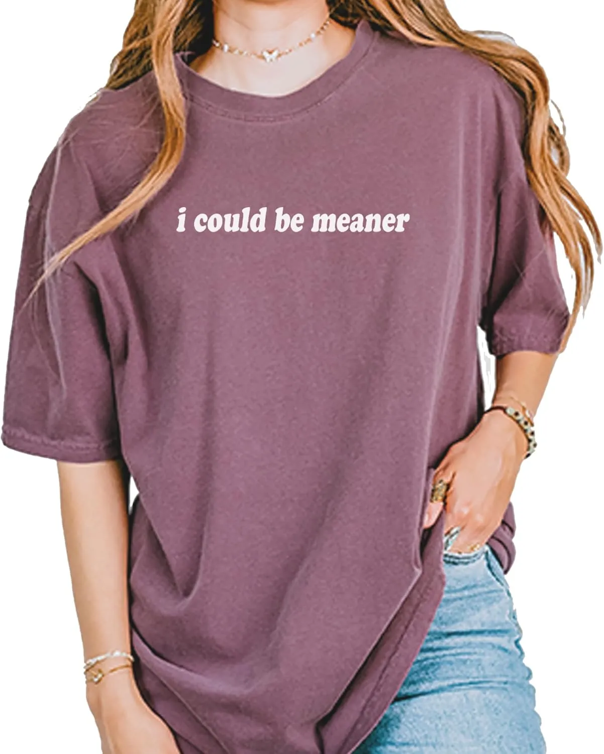 I Could be Meaner Unisex T-Shirt, Vintage Soft, Garment Dyed, Relaxed Fit