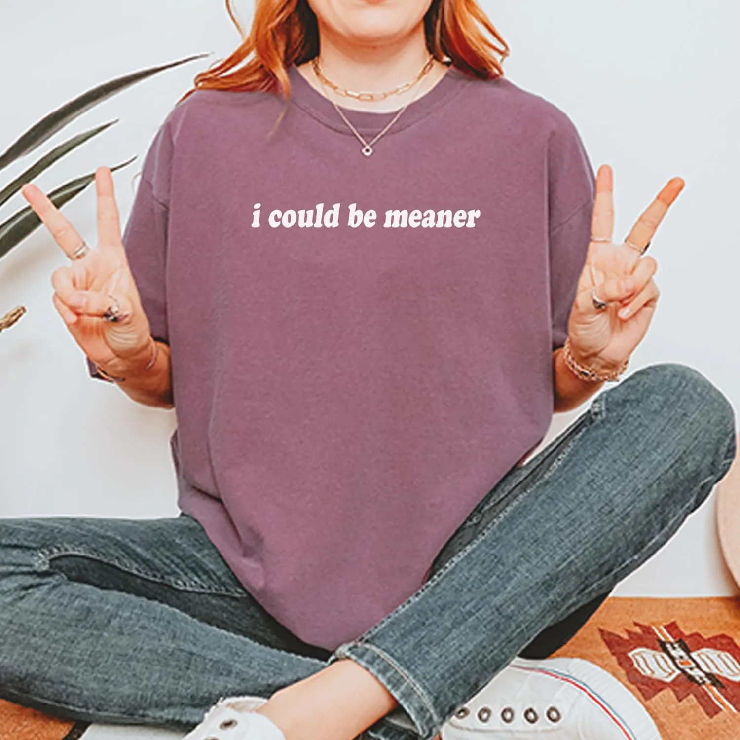 I Could be Meaner Unisex T-Shirt, Vintage Soft, Garment Dyed, Relaxed Fit