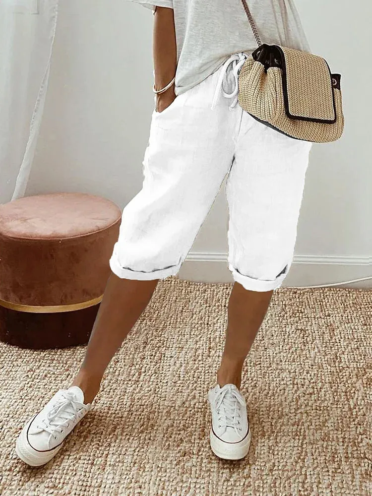 Ivyshape | Breathable Cotton Linen Women's Shorts