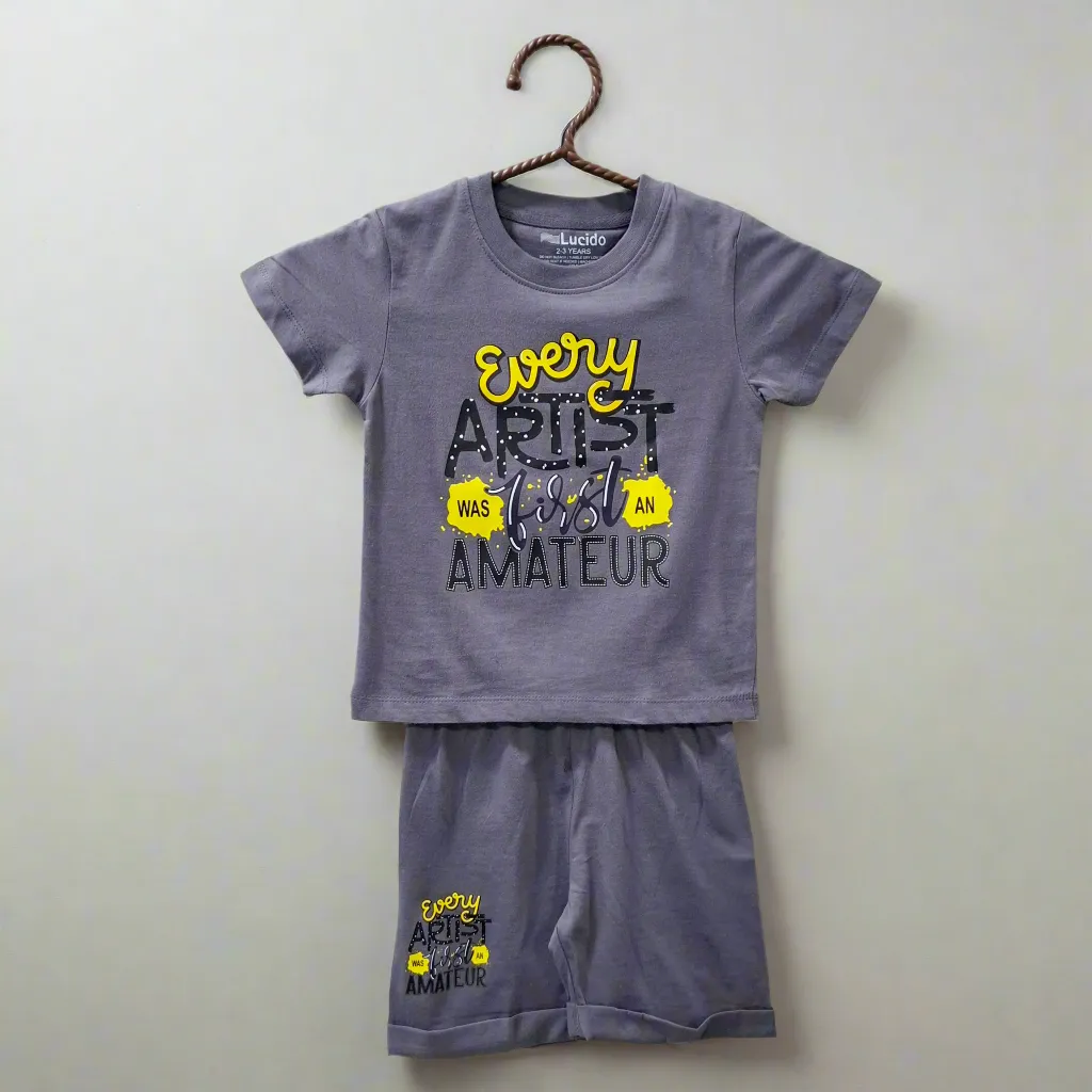 Lucido - T-Shirt & Shorts - Grey - Artist