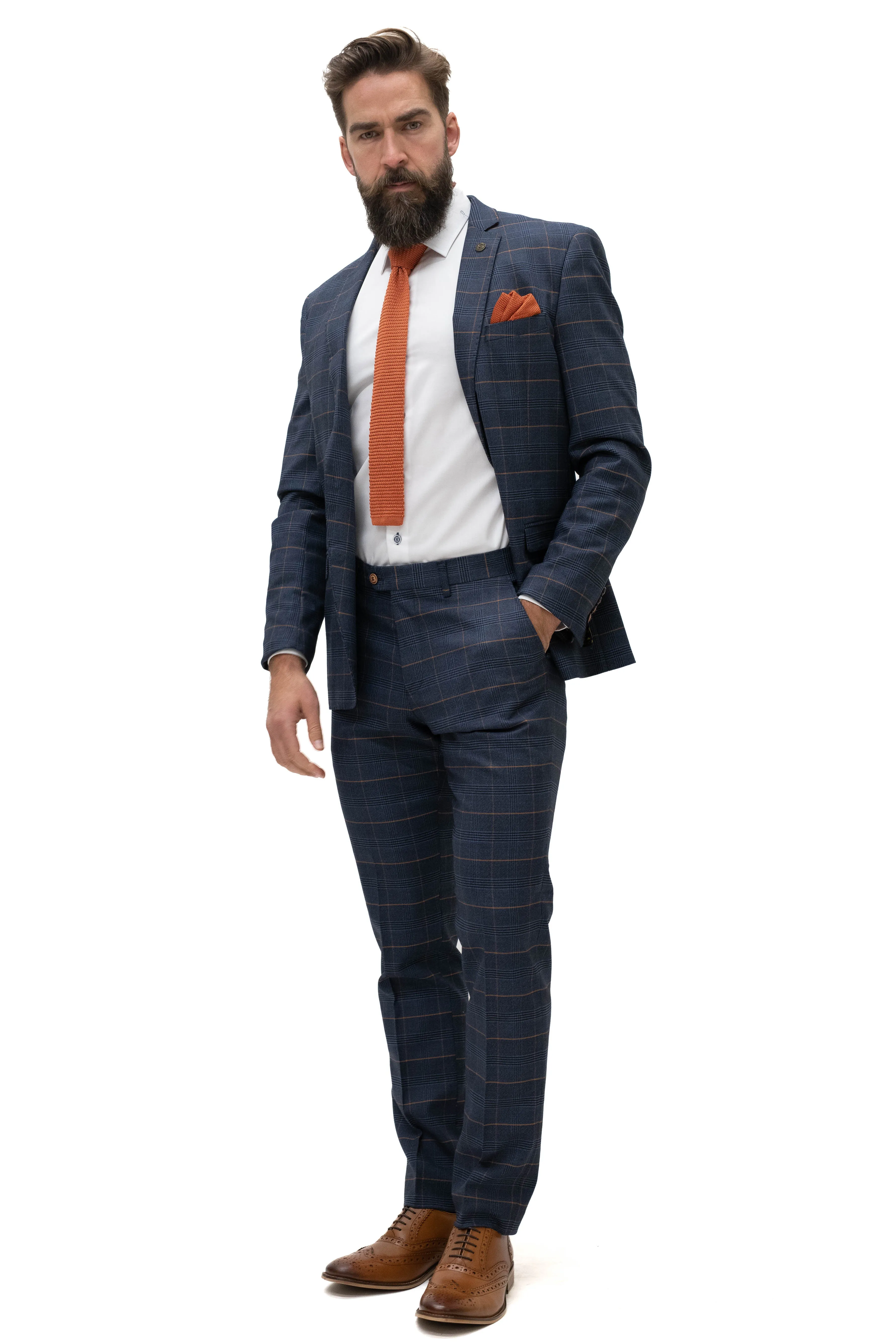 Marc Darcy Jenson Marine Navy Check Blazer