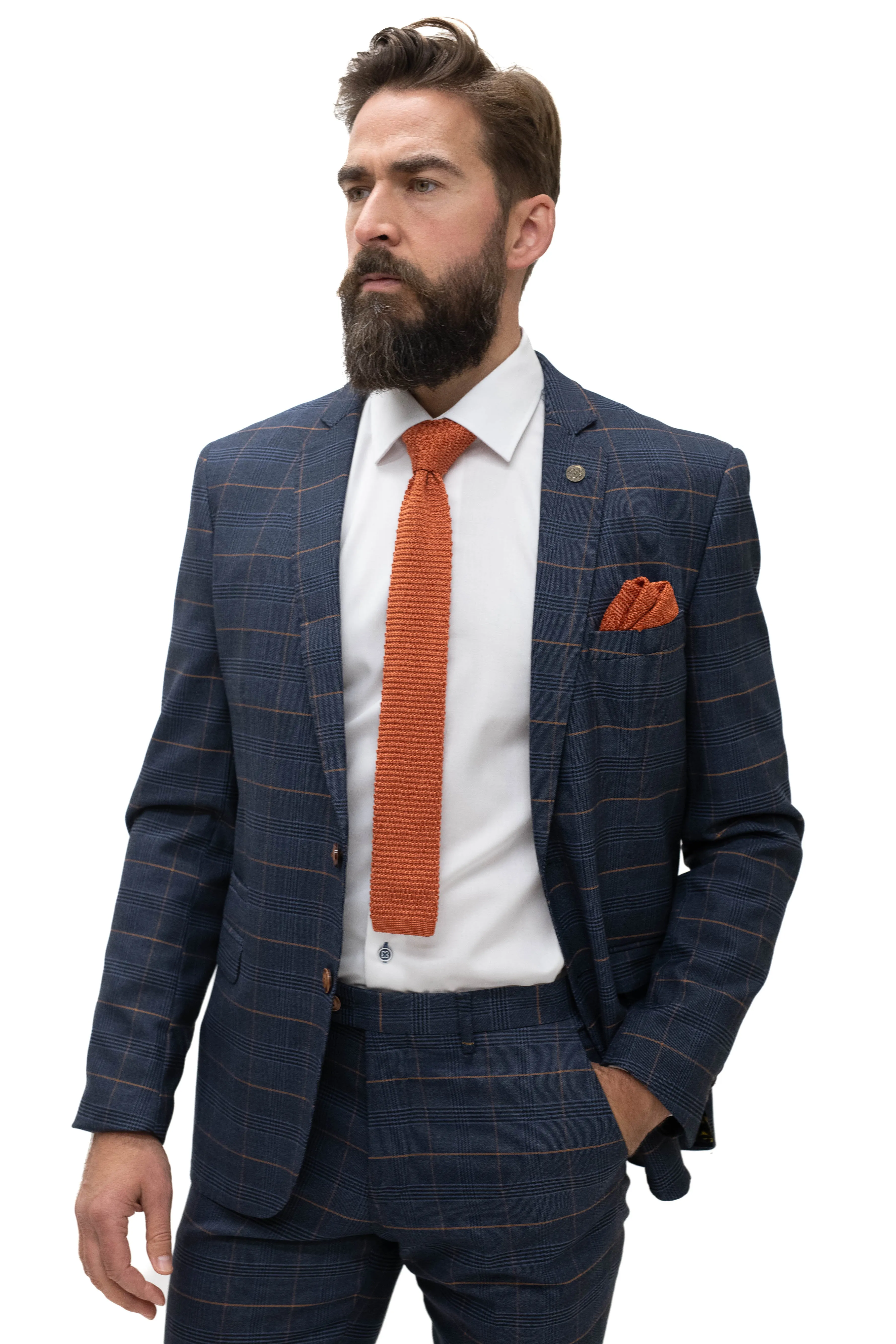 Marc Darcy Jenson Marine Navy Check Blazer