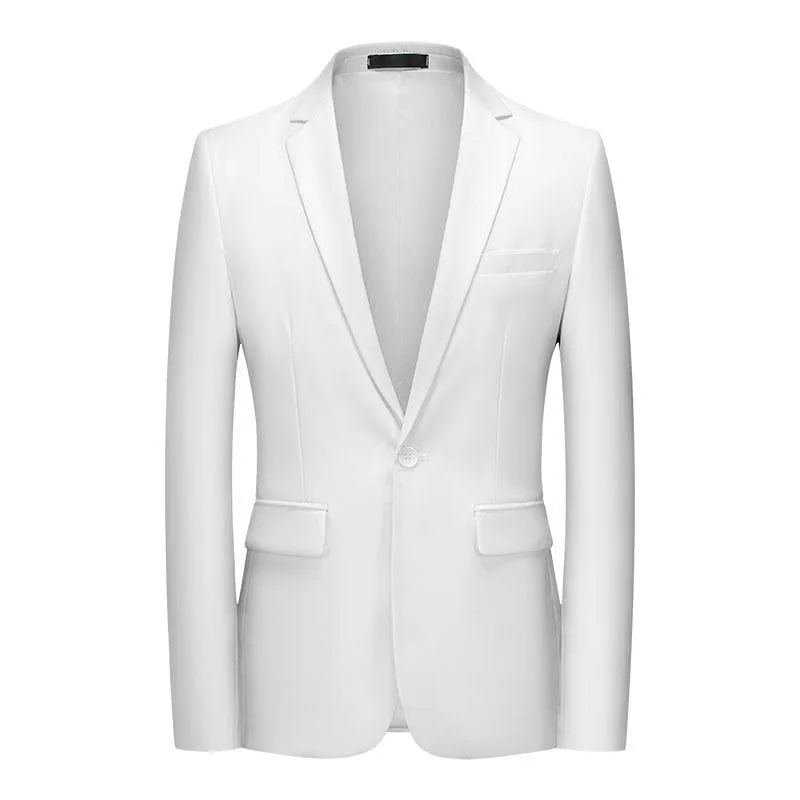 Men Blazer - White 1-Button Style Formal Blazer