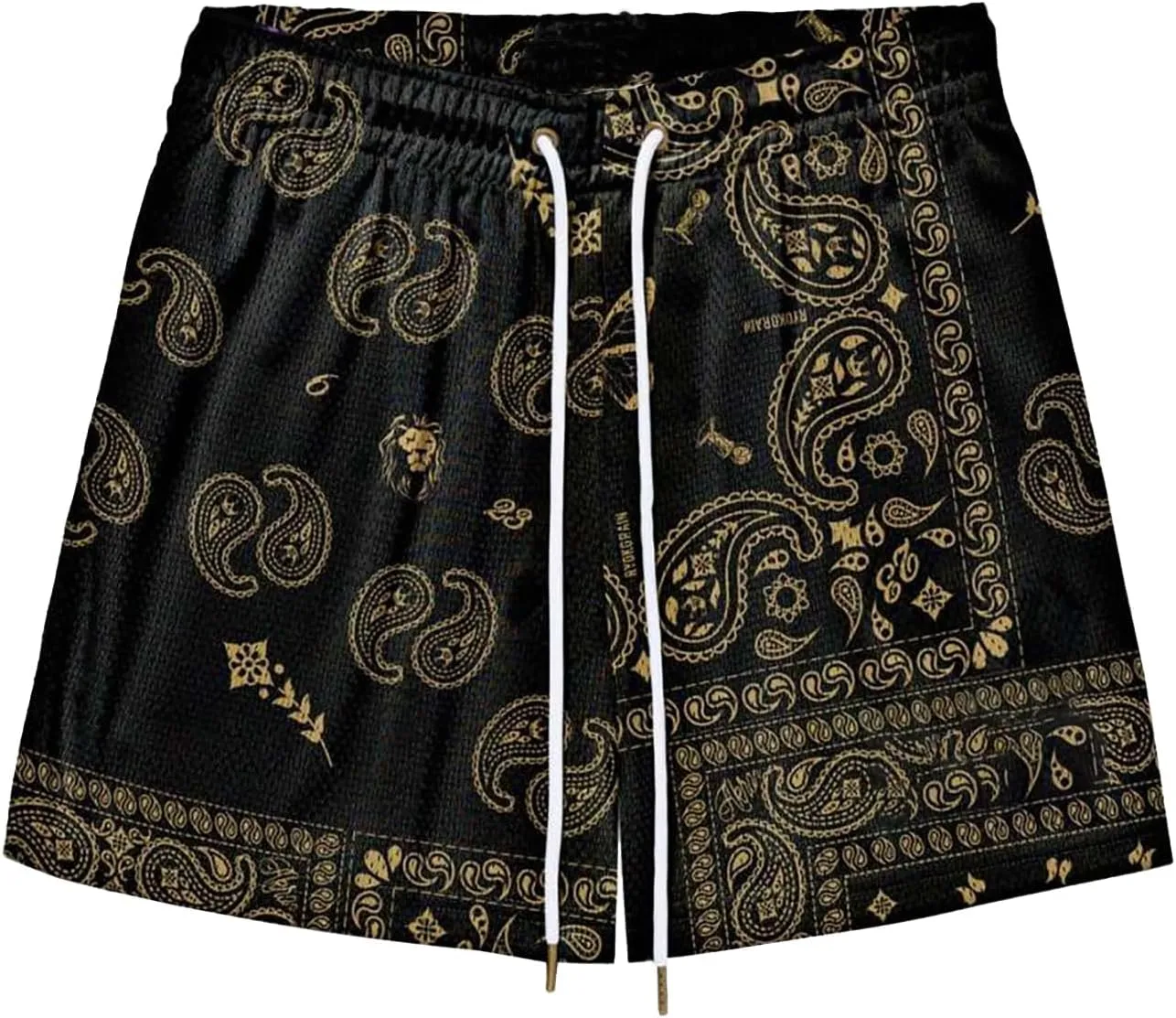 Men's Basketball Shorts Paisley Print Mesh Breathable Running Athletic Shorts Quick-Dry Workout Gym