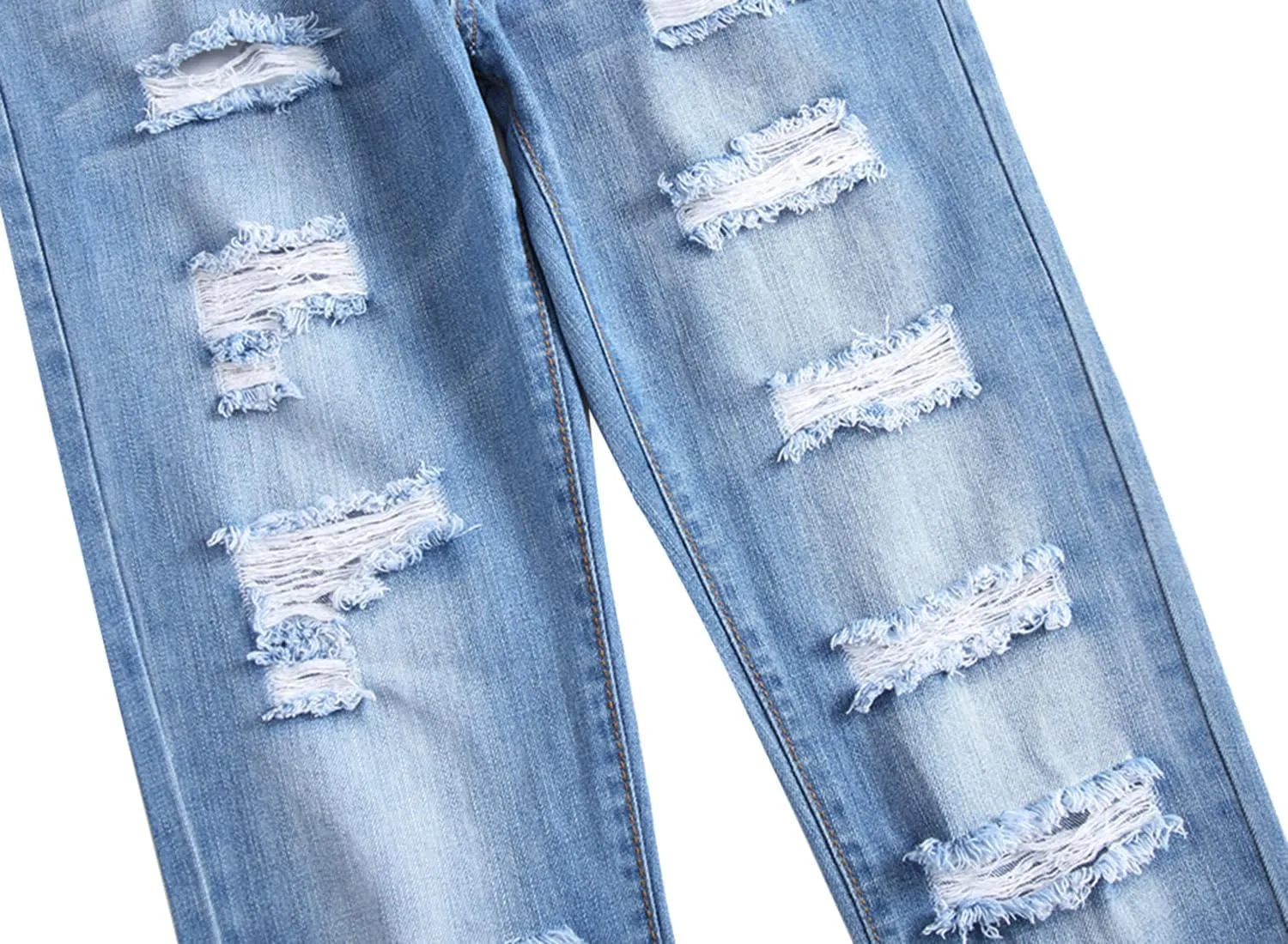 Men's Jeans Slim Fit Stretch Skinny Ripped Jeans for Men Stacked Distressed Straight Pants
