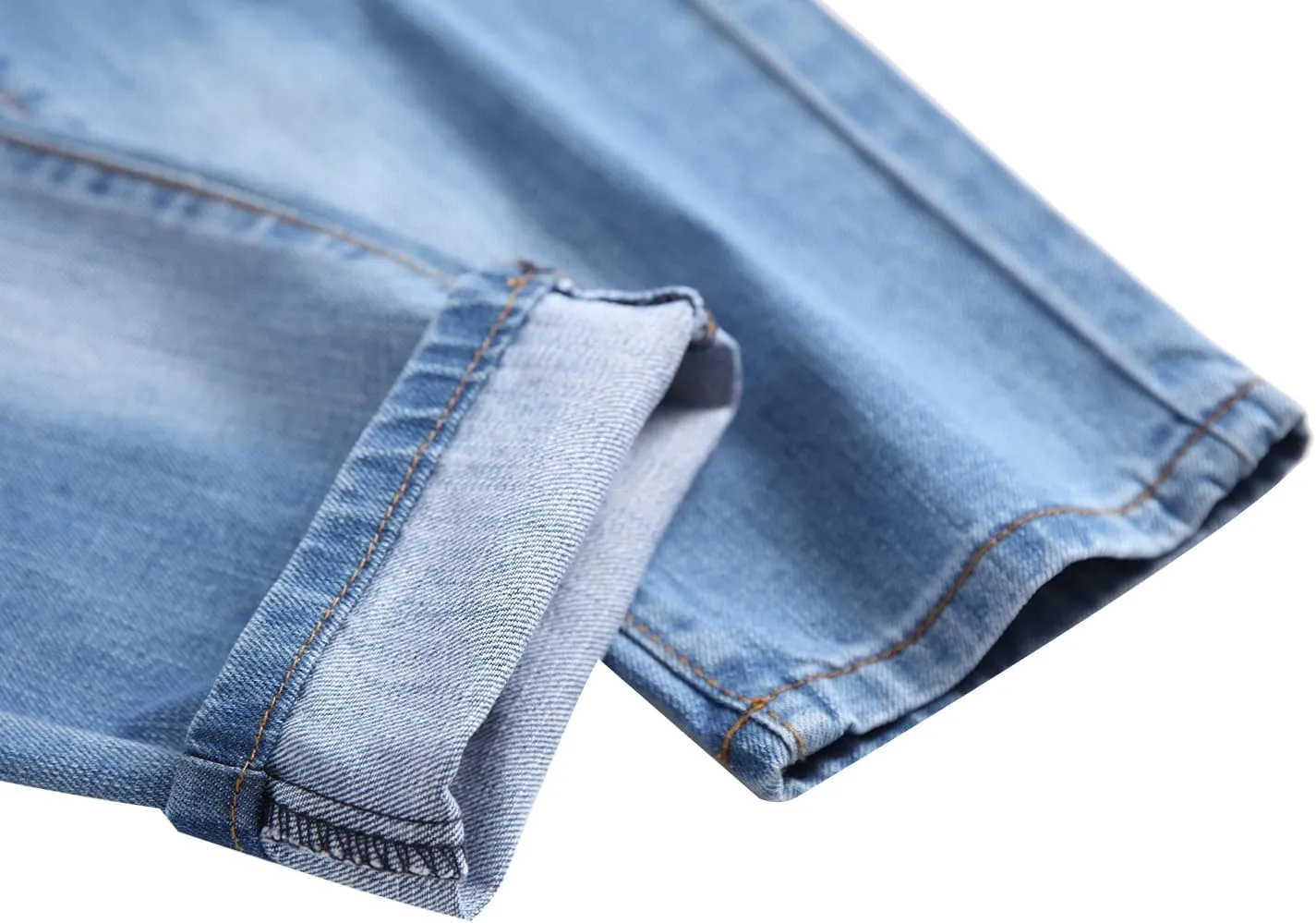 Men's Jeans Slim Fit Stretch Skinny Ripped Jeans for Men Stacked Distressed Straight Pants