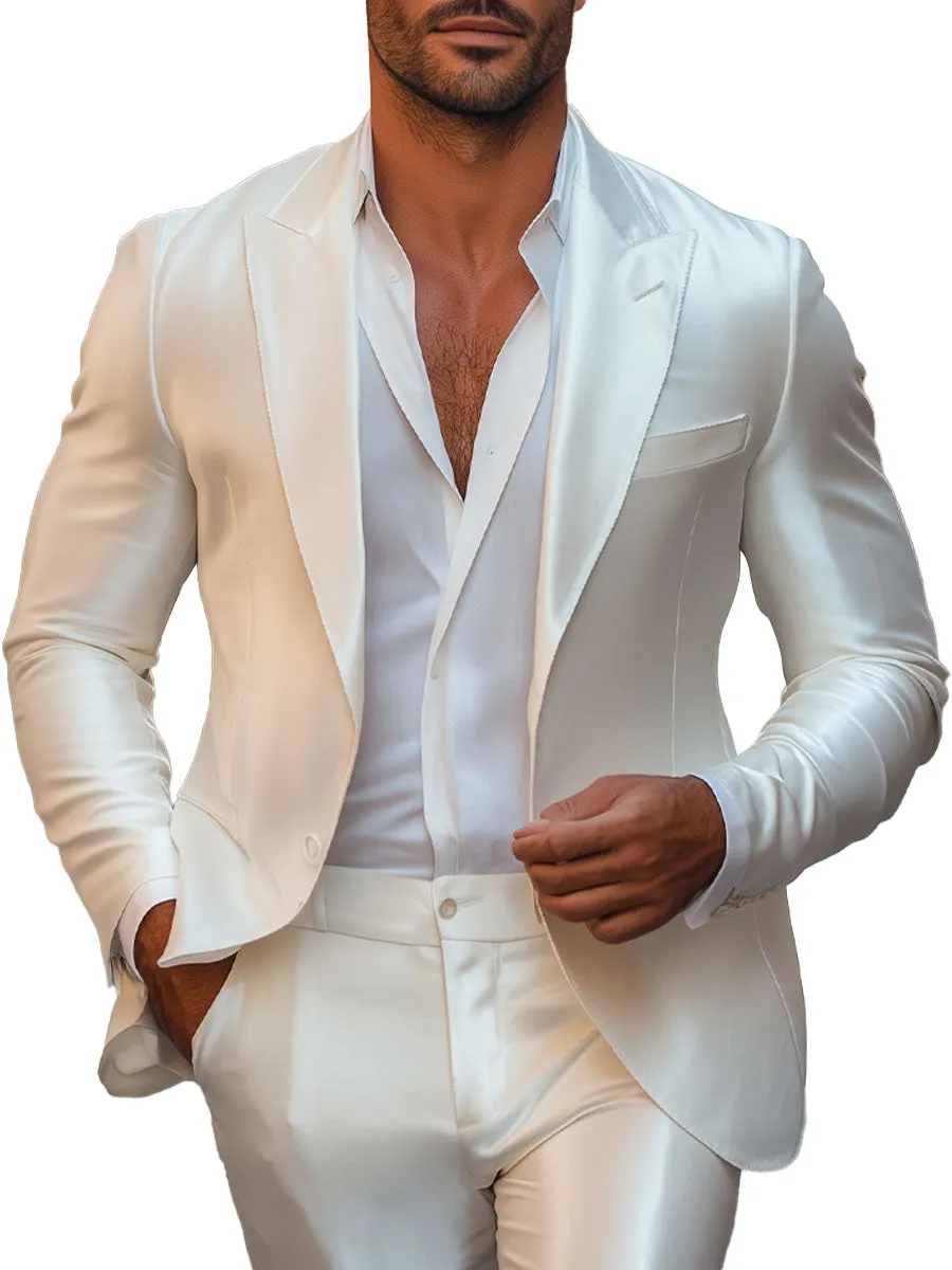 Men's Solid Silk Elegant Blazer