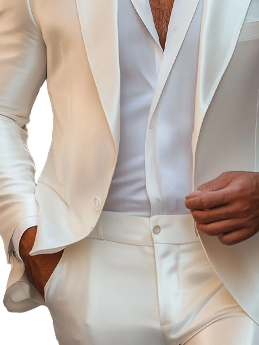 Men's Solid Silk Elegant Blazer