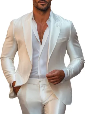Men's Solid Silk Elegant Blazer