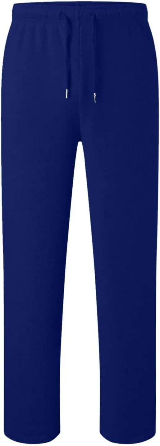 Mens Sweatpants Open Bottom Relaxed Fit Tall Fleece Jogger Sweatpants with Pockets Baggy Gym Athletic Sweat Pants