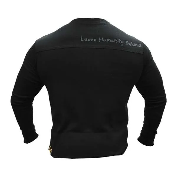 Mutant LONG SLEEVE THERMAL SWEATER – Leave Humanity Behind,  Black