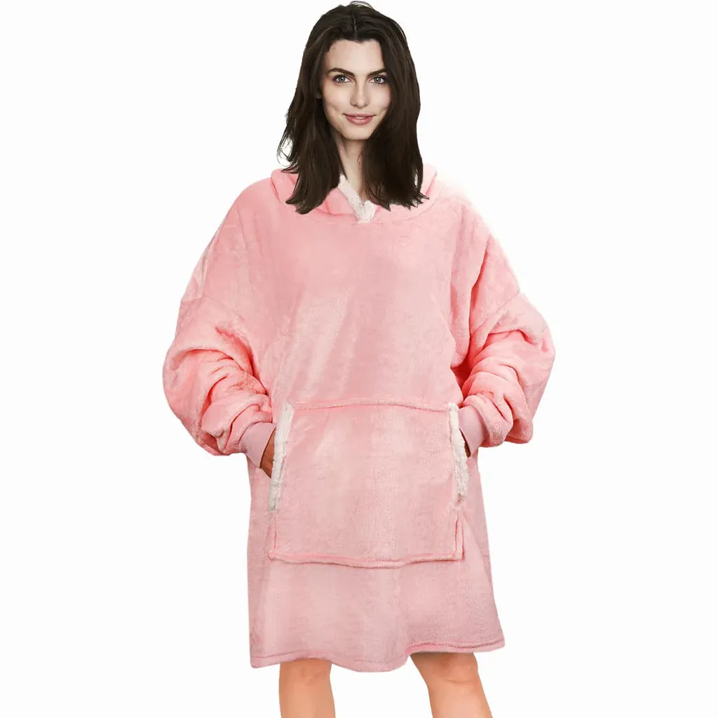 Oversized Hoodie Blanket, Warm Fleece Hoodie, OneSize