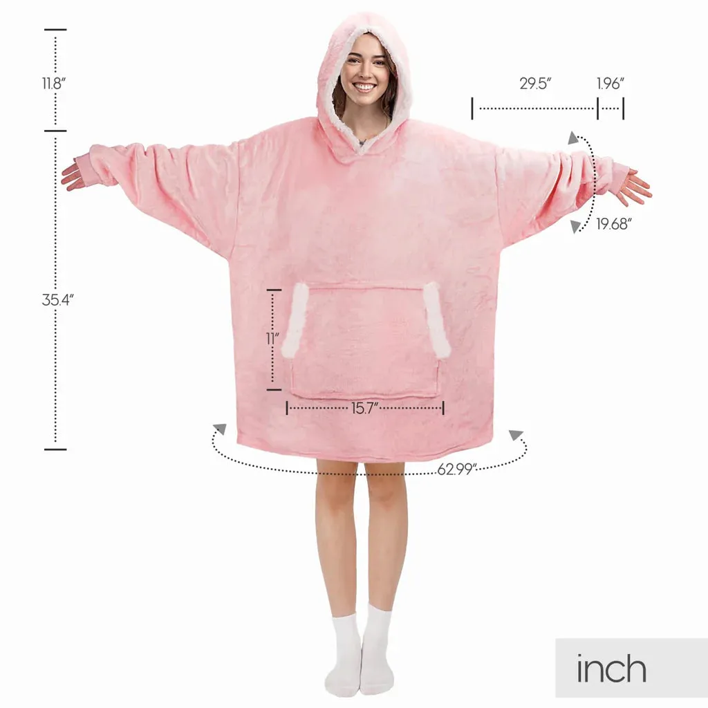 Oversized Hoodie Blanket, Warm Fleece Hoodie, OneSize